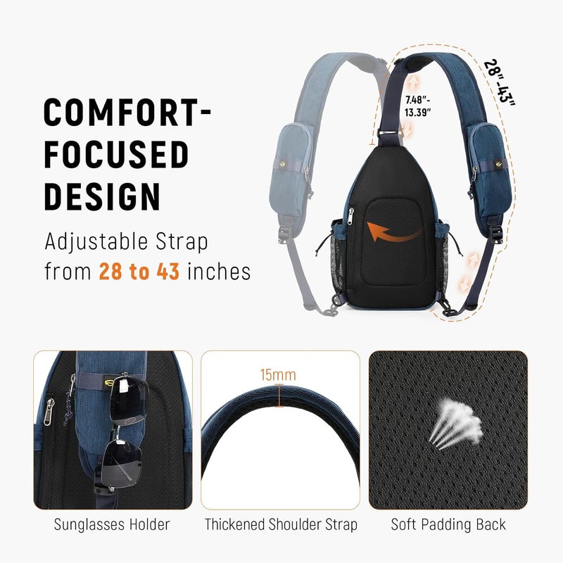 SKYSPER Sling Bag Anti-Theft Crossbody Bag RFID Travel Cross Body Shoulder Sling Backpack - Image 5